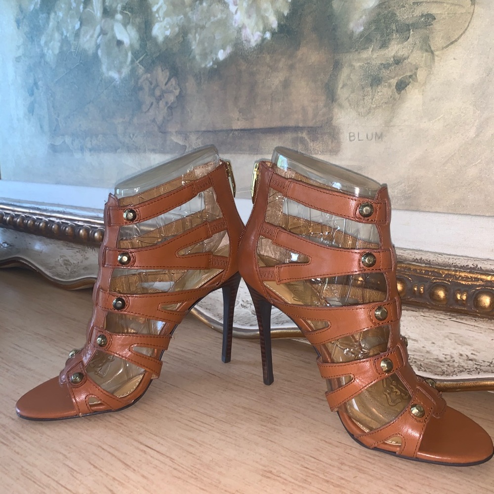 TAN GLADIATOR HEEL SANDAL